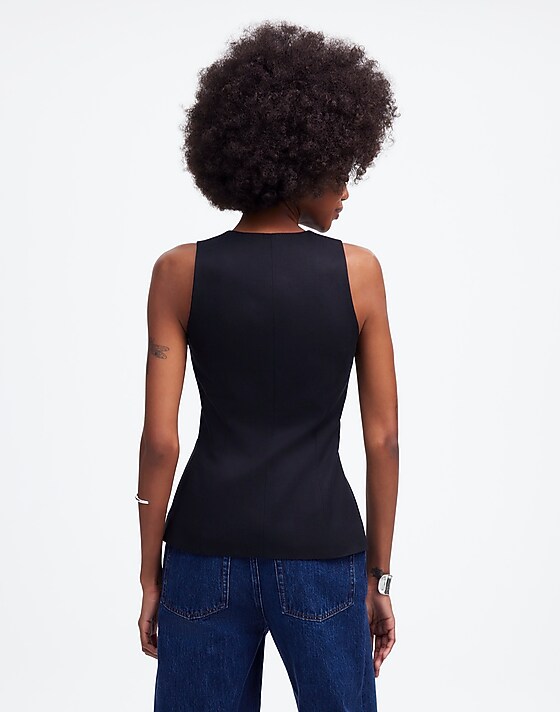 Madewell Scoopneck Cutaway Vest True Black