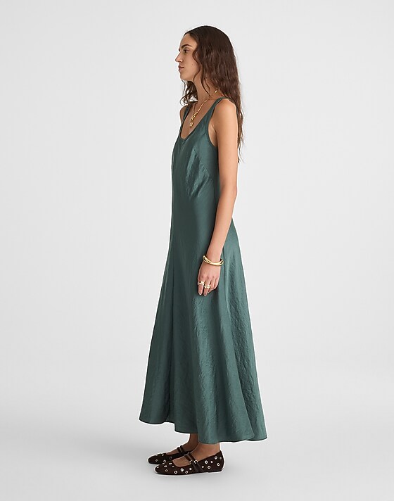 Madewell Scoopneck Tank Maxi Dress Botanical Green