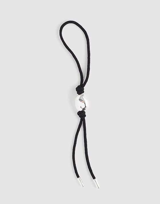 madewell Sculpted Bead Cord Bag Charm true black