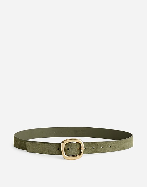 madewell Sculptural Buckle Belt highland green