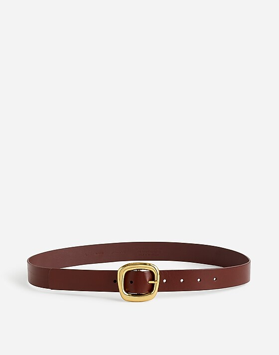 madewell Sculptural Buckle Belt soft mahogany