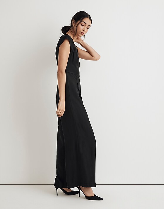 Madewell Seamed Wide-Leg Jumpsuit True Black