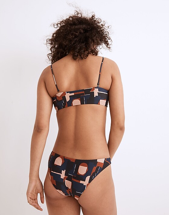 Madewell Madewell Second Wave Classic Cheeky Bikini Bottom In Color Collage Twilight