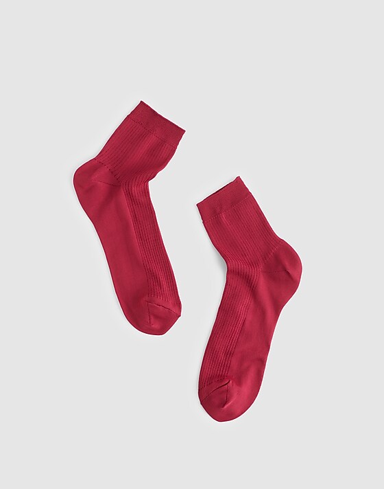 madewell Sheer Loafer Socks ruby