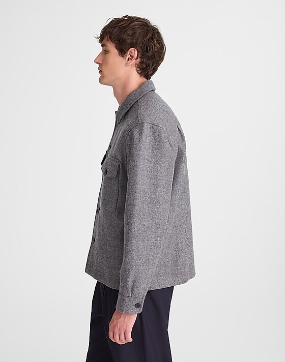 Madewell Shirt-Jacket In Italian Wool Hthr Grey