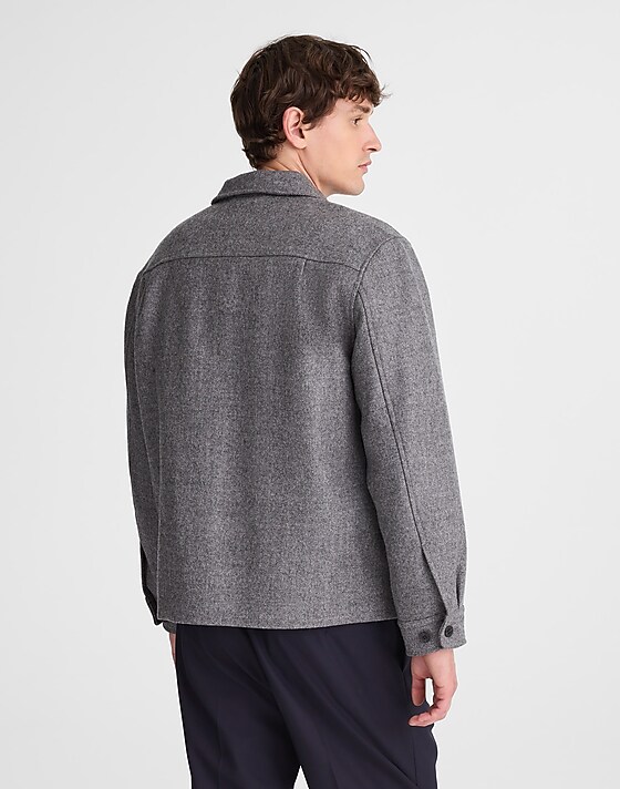 Madewell Shirt-Jacket In Italian Wool Hthr Grey
