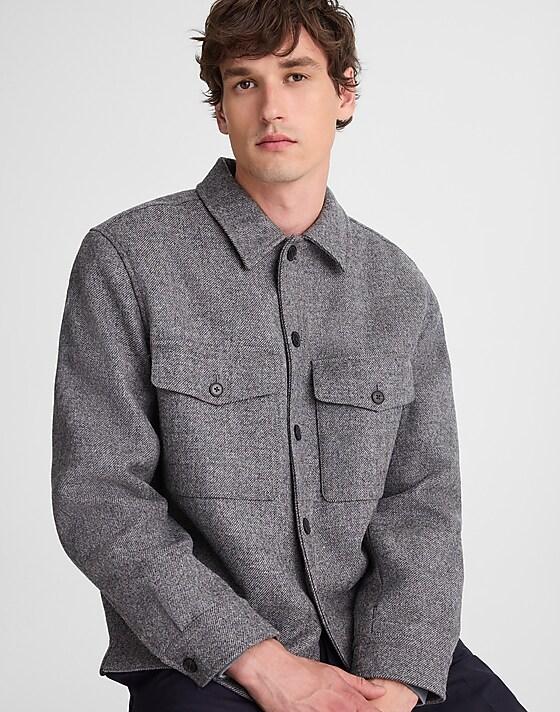 madewell Shirt-Jacket in Italian Wool hthr grey