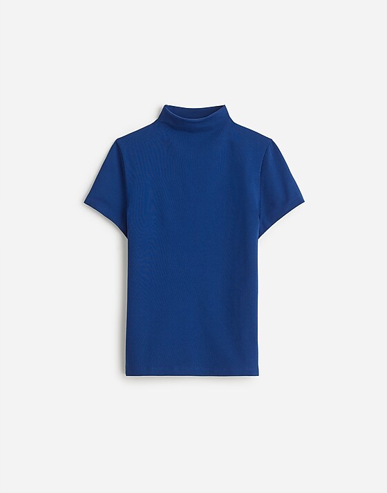 madewell Short-Sleeve Mockneck Tee bright cobalt