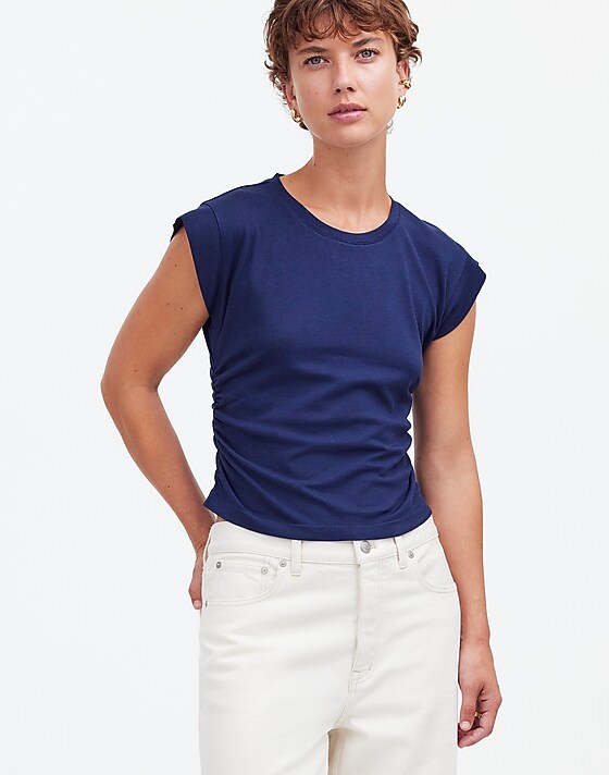 Madewell Side-Cinch Muscle Tee Dark Nightfall