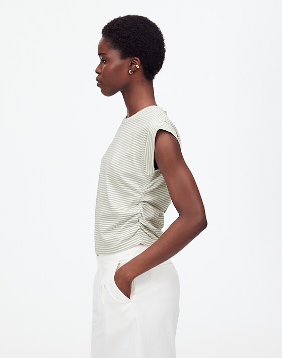 Madewell Side-Cinch Muscle Tee Dusty Celadon
