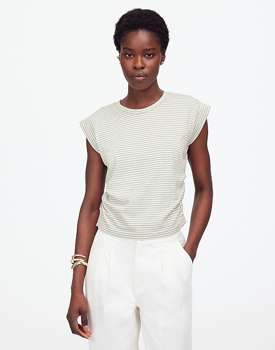 madewell Side-Cinch Muscle Tee dusty celadon
