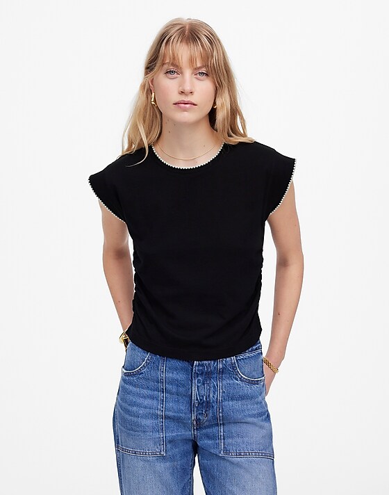 madewell Side-Cinch Muscle Tee jet black