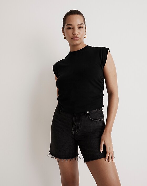 madewell Side-Cinch Muscle Tee true black