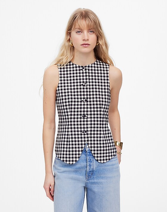 Madewell Single-Breasted Crewneck Vest True Black