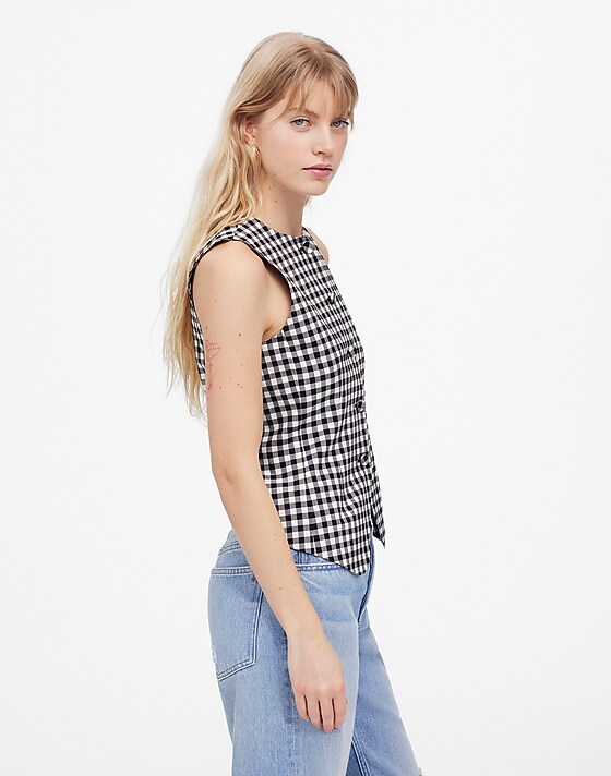 Madewell Single-Breasted Crewneck Vest True Black