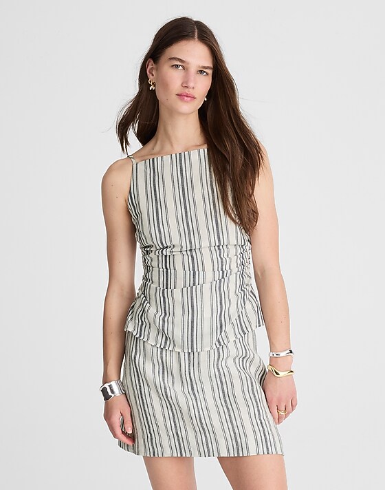 Madewell Single-Pleat Linen Mini Skirt Lighthouse