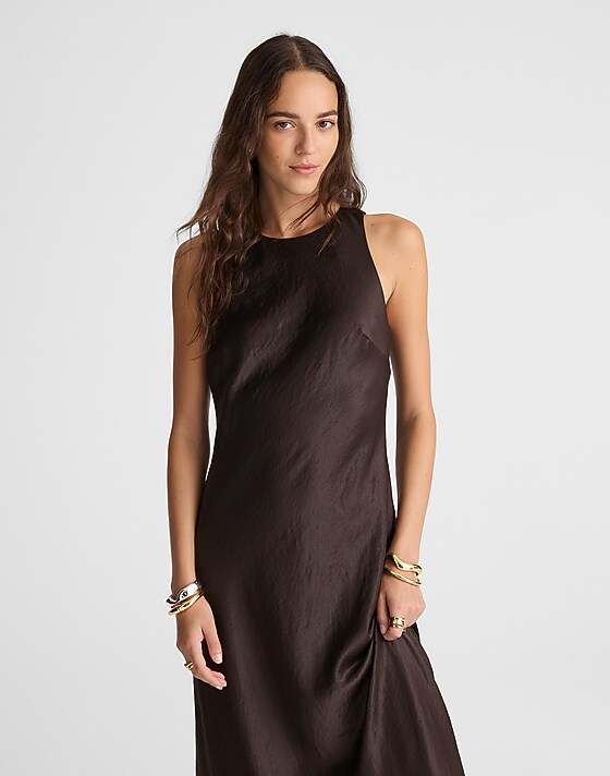 Madewell Sleeveless Maxi Dress Black Walnut
