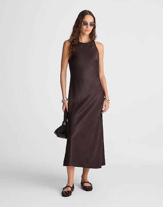 madewell Sleeveless Maxi Dress black walnut