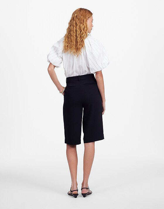 Madewell Slouchy Shorts In Crepe Jet Black
