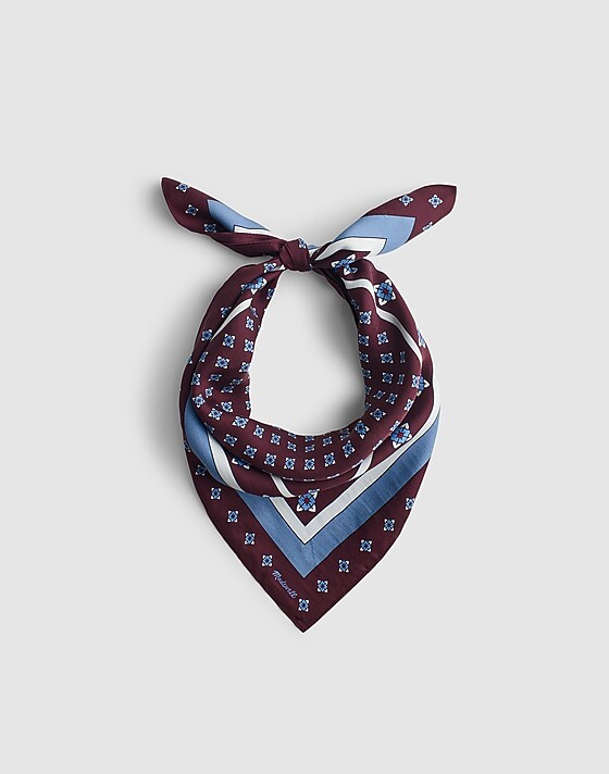 madewell Small Silk Bandana dark pomegranate