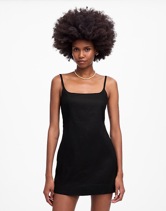 madewell Squareneck Romper jet black