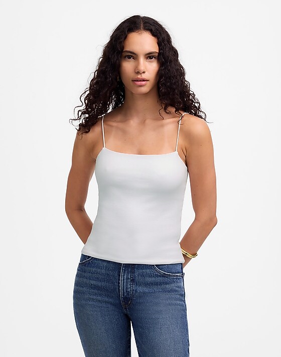 madewell Squareneck Tank Top white