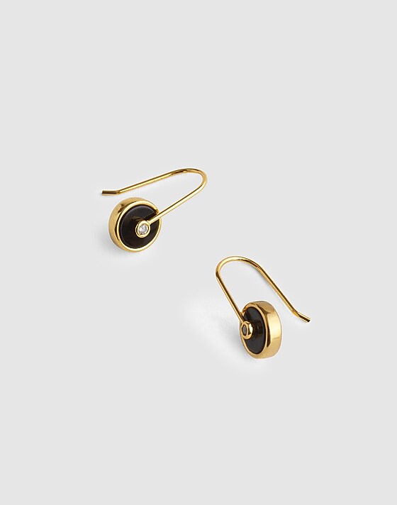 madewell Stone Inlay Coin Earrings onyx multi