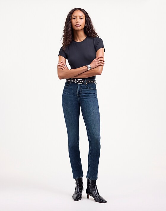 madewell Stovepipe Jeans deming wash