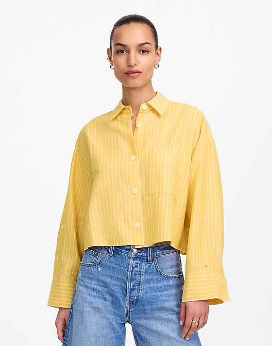 madewell Straight-Hem Shirt poplar yellow