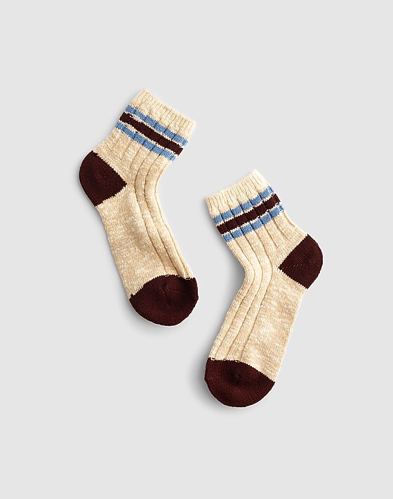 madewell Striped Camp Socks heather oatmeal