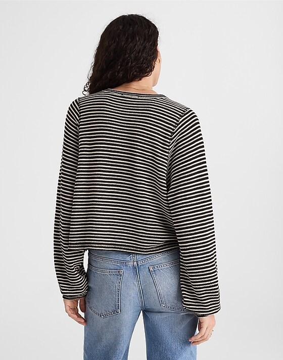 Madewell Striped Curved Long-Sleeve Tee Jet Black