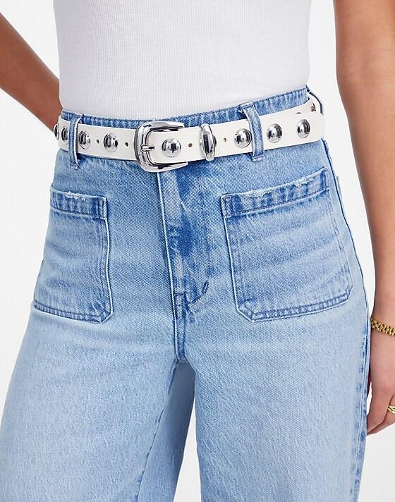Madewell Studded Western Belt Ivory