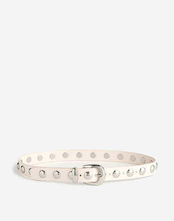 madewell Studded Western Belt ivory