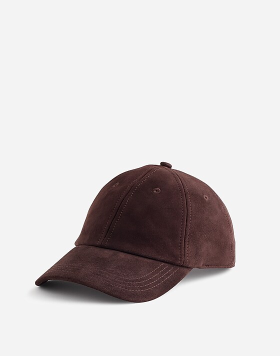 madewell Suede Baseball Hat dark carob