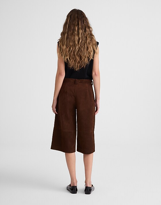 Madewell Suede Culottes Dark Roast Suede