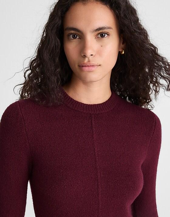 Madewell Sweater Mini Dress Dark Pomegranate