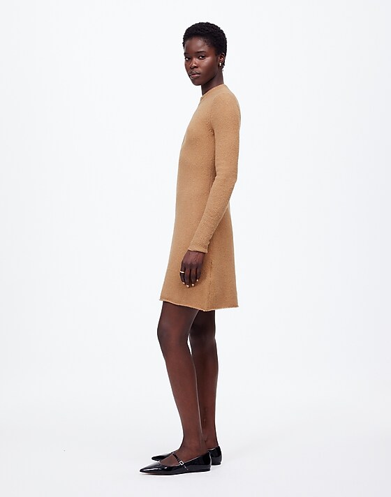 Madewell Sweater Mini Dress Hthr Caramel