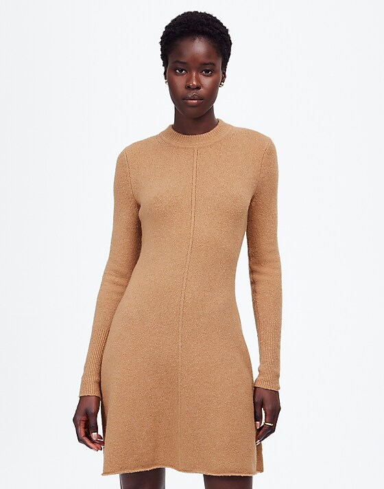 madewell Sweater Mini Dress hthr caramel