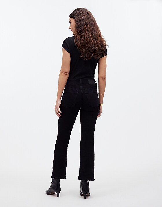 Madewell Tall Kick Out Crop Jeans Black Rinse Wash