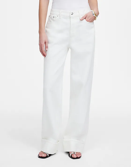 Madewell Tall Low-Slung Baggy Jeans Pure White