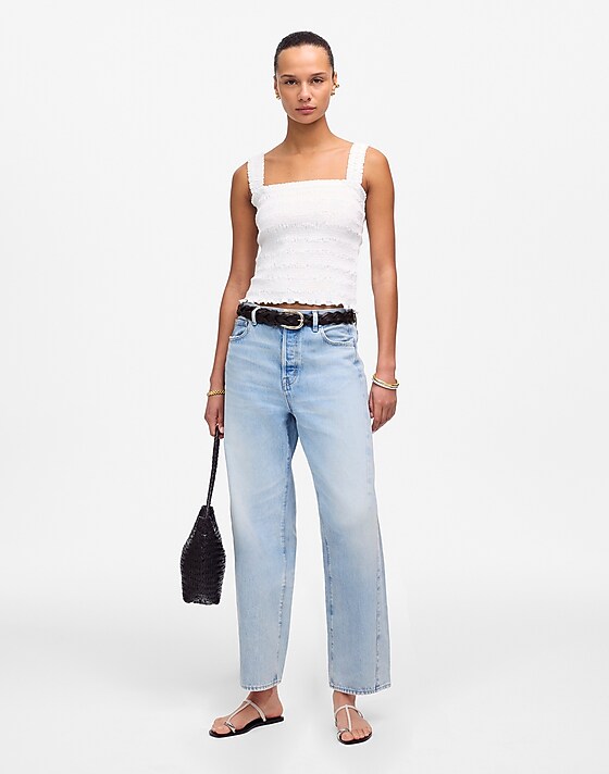 madewell Tall Pieced Barrel-Leg Jeans foster wash