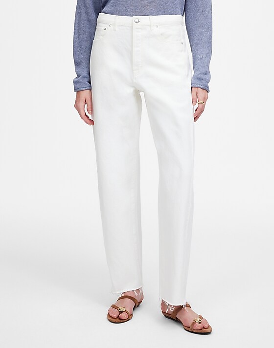 Madewell Tall Pieced Barrel-Leg Jeans Tile White