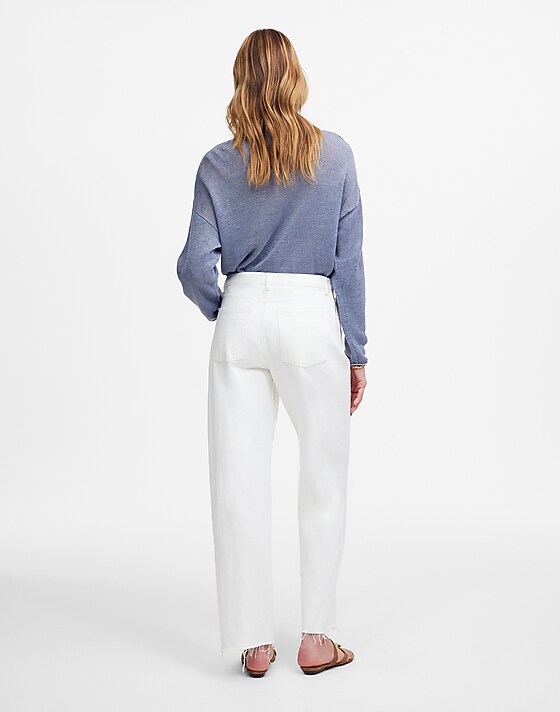 Madewell Tall Pieced Barrel-Leg Jeans Tile White