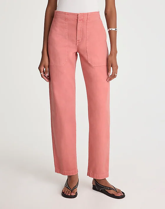 Madewell Tall Tapered-Leg Utility Pant Washed Pink