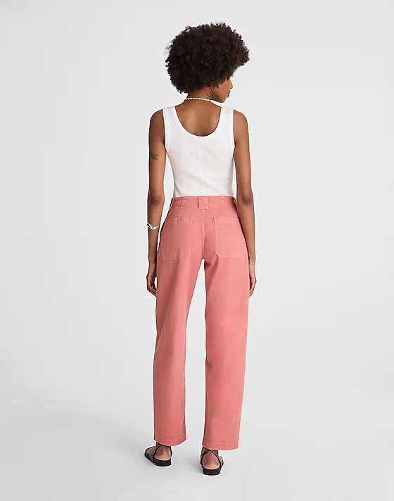 Madewell Tall Tapered-Leg Utility Pant Washed Pink