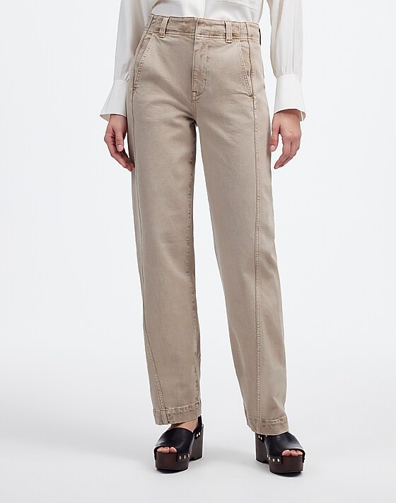 Madewell Tapered Denim Trousers Fatigue Khaki