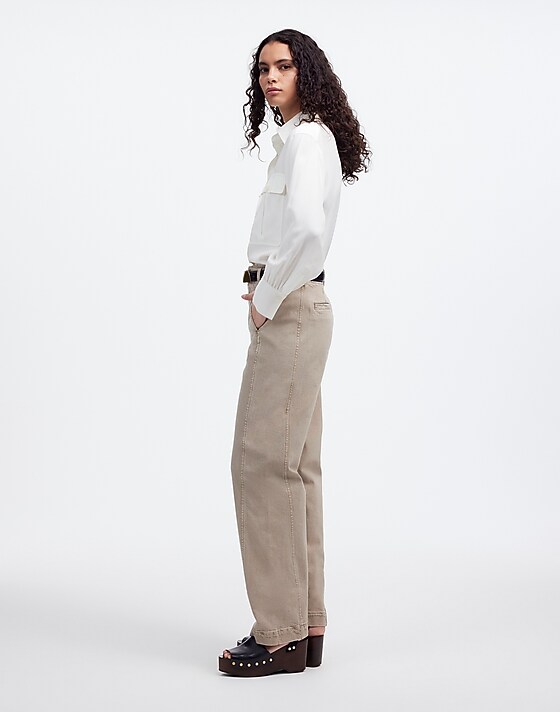 Madewell Tapered Denim Trousers Fatigue Khaki