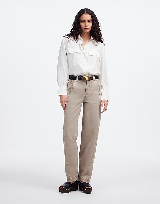 madewell Tapered Denim Trousers fatigue khaki