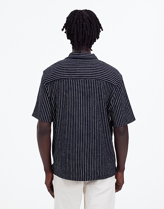 Madewell Textured Camp Collar Shirt Deep Indigo