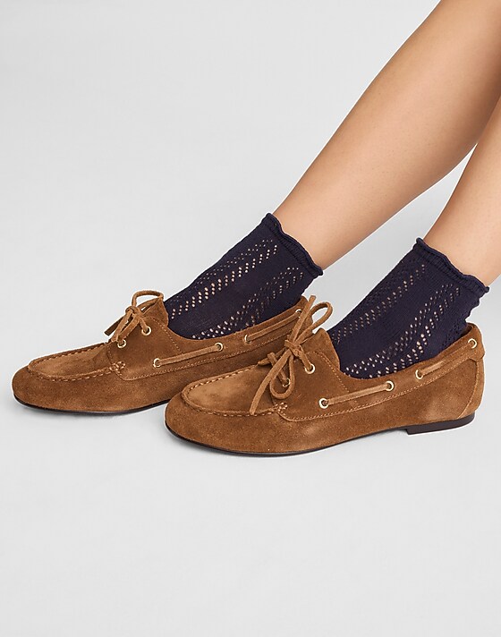 Madewell Textured-Knit Ankle Socks Juniper Berry